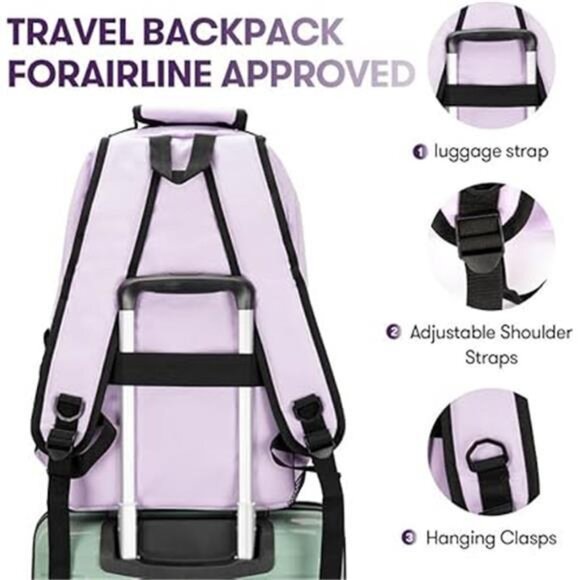 Laptop Backpack fit 17 inch, Purple - Picture 4 of 5